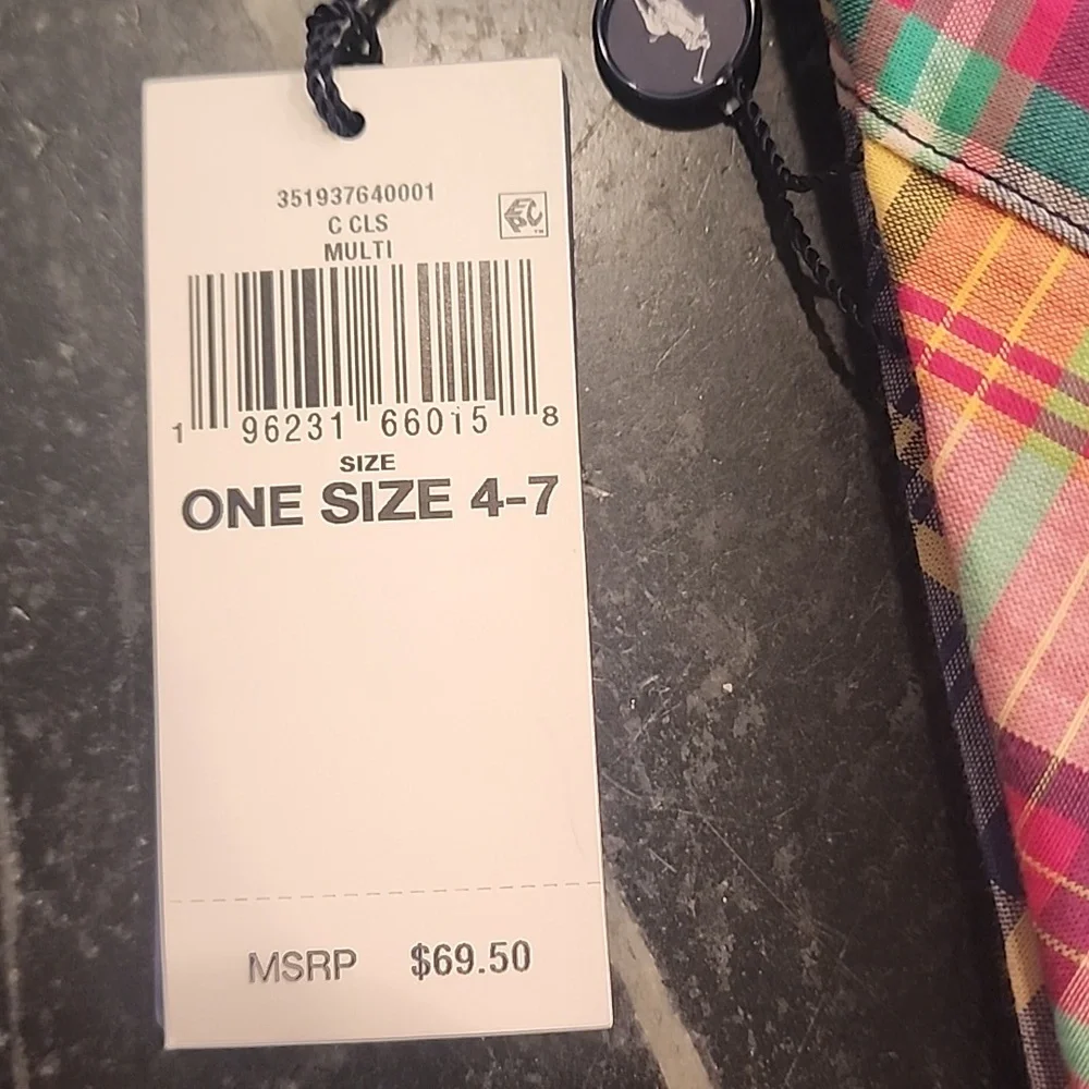 NWT Polo Ralph Lauren Kids Madras Plaid Cotton Tie Made In Italy